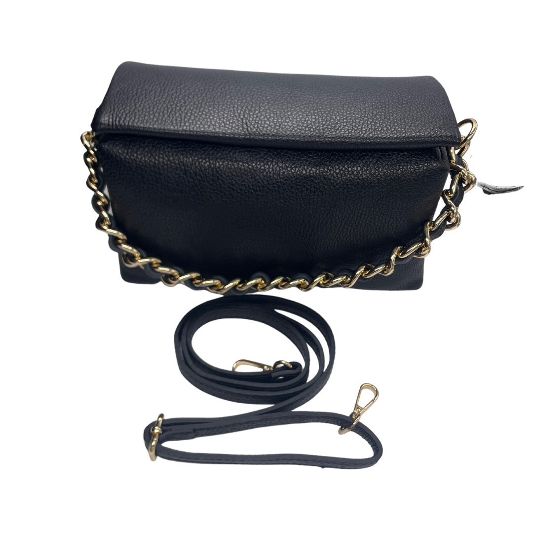 Borsa cubo con catena in pelle