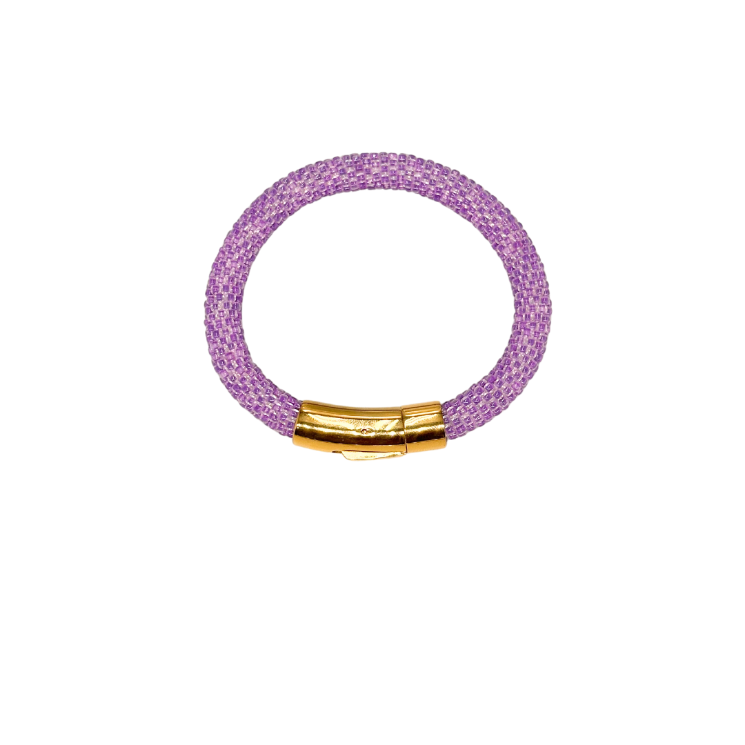Bracciale da donna con perline miyuki fatto a mano all’uncinetto