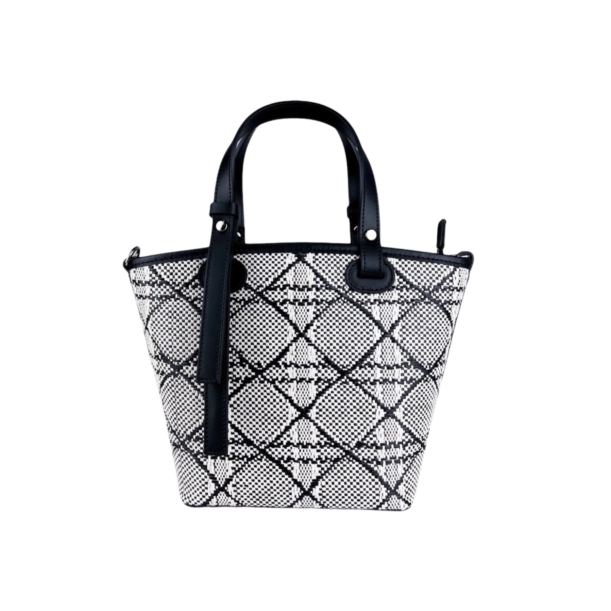 Borsa in rafia con inserti in pelle Limited Edition