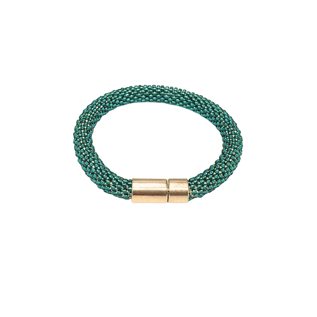 Bracciale da donna con perline miyuki fatto a mano all’uncinetto