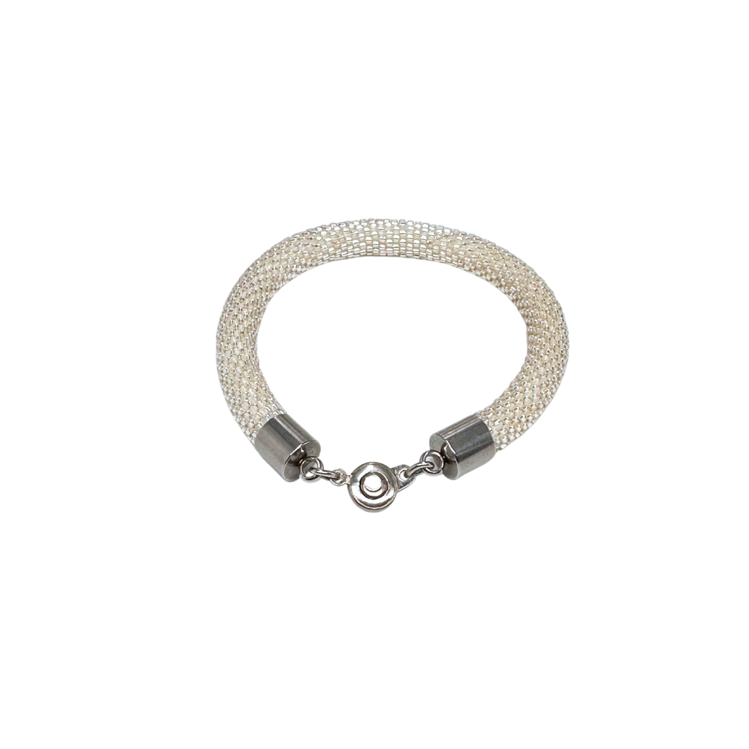 Bracciale da donna con perline miyuki fatto a mano all’uncinetto