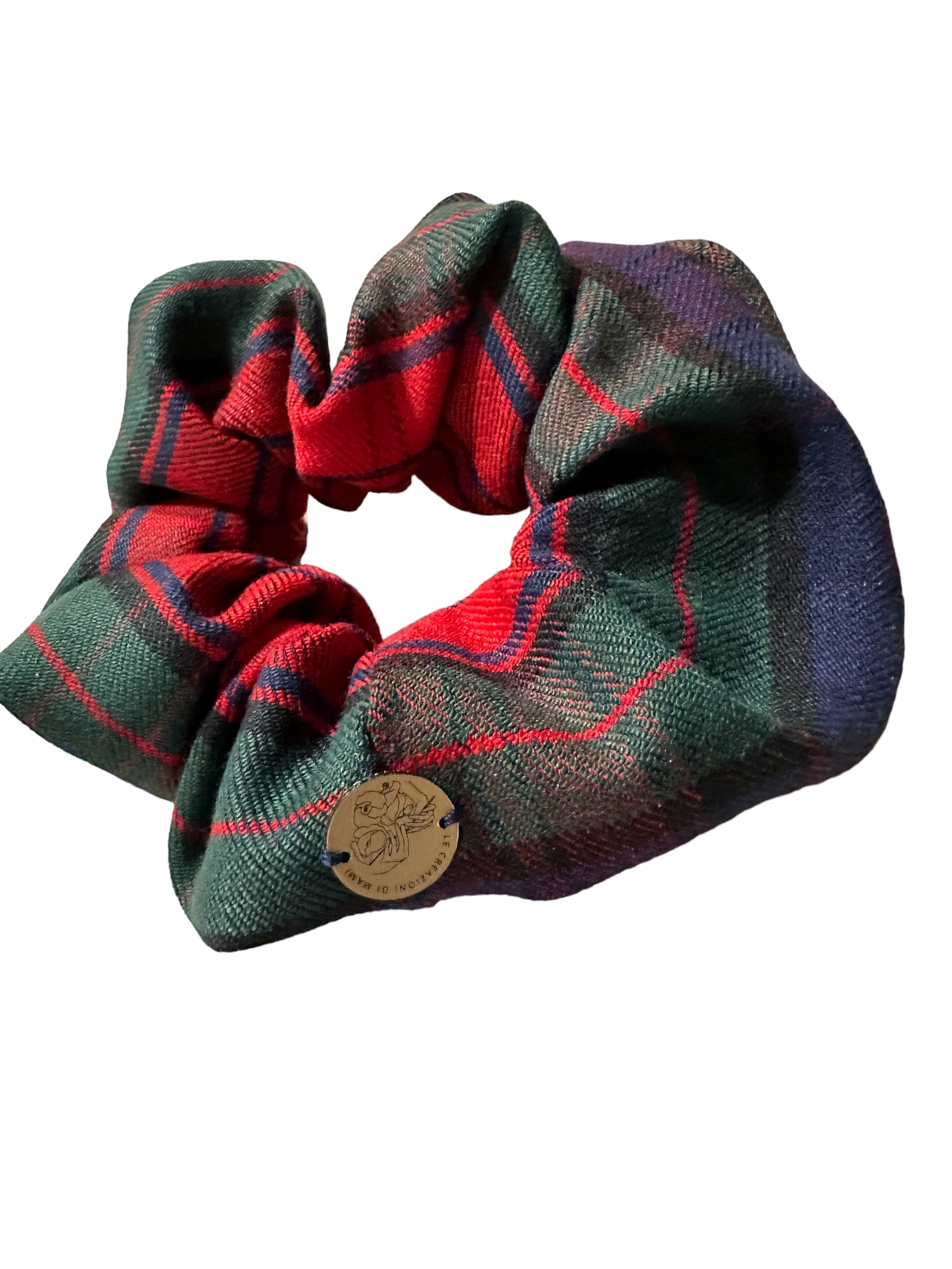 Scrunchies in tartan di pura lana