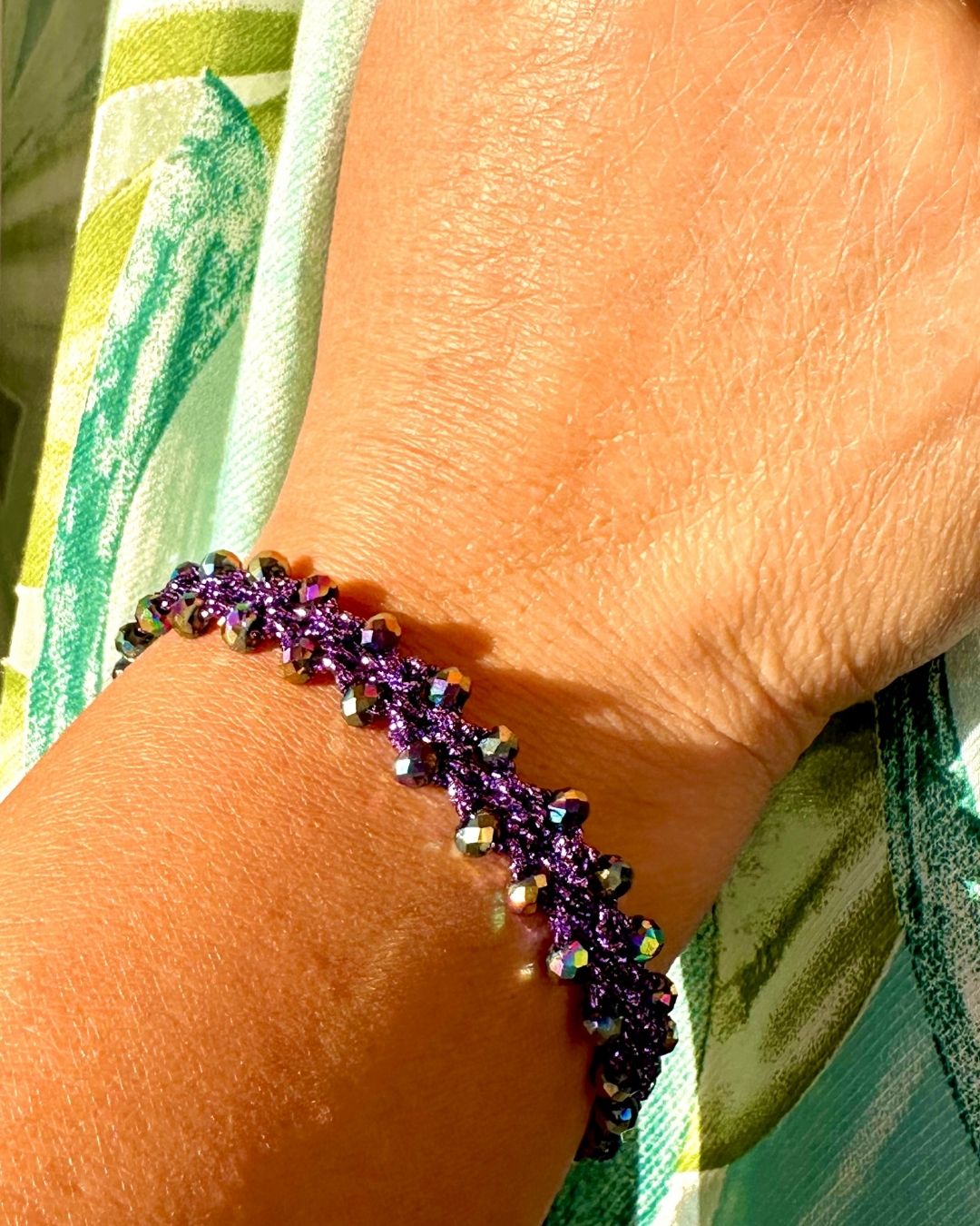 💎 Bracciale con Cristalli e Filato Gioiello 💎