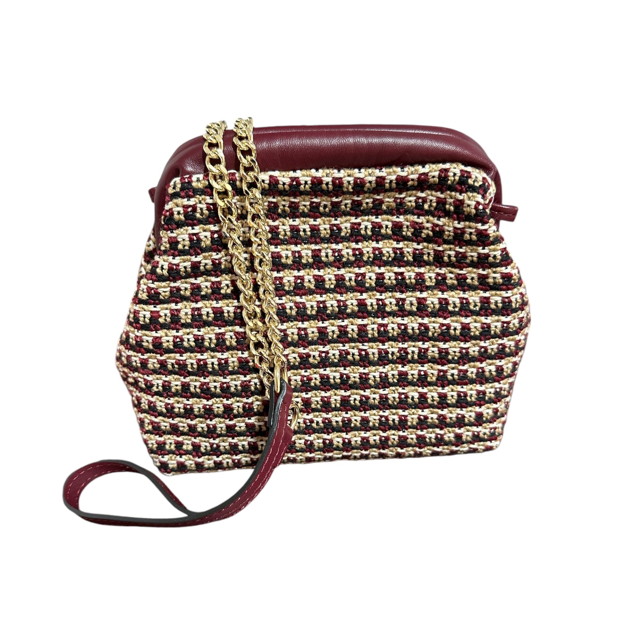 Pochette in tessuto uncinetto