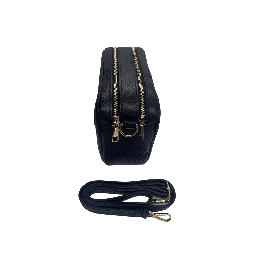 Camerabag in pelle a due scomparti