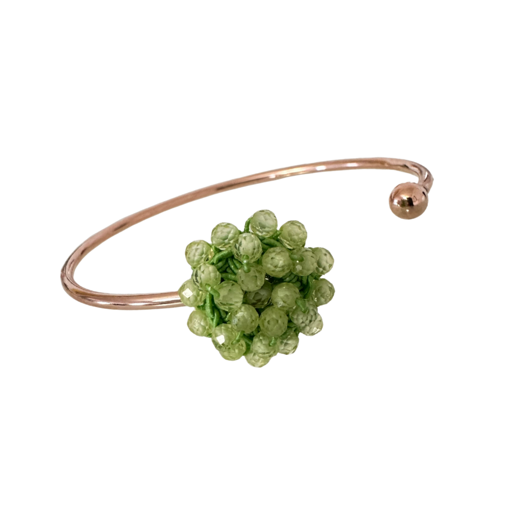 💎 Bracciale rigido con fiore di cristalli e Filato Gioiello 💎