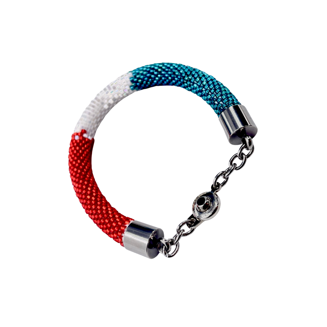 Bracciale da donna con perline miyuki fatto a mano all’uncinetto