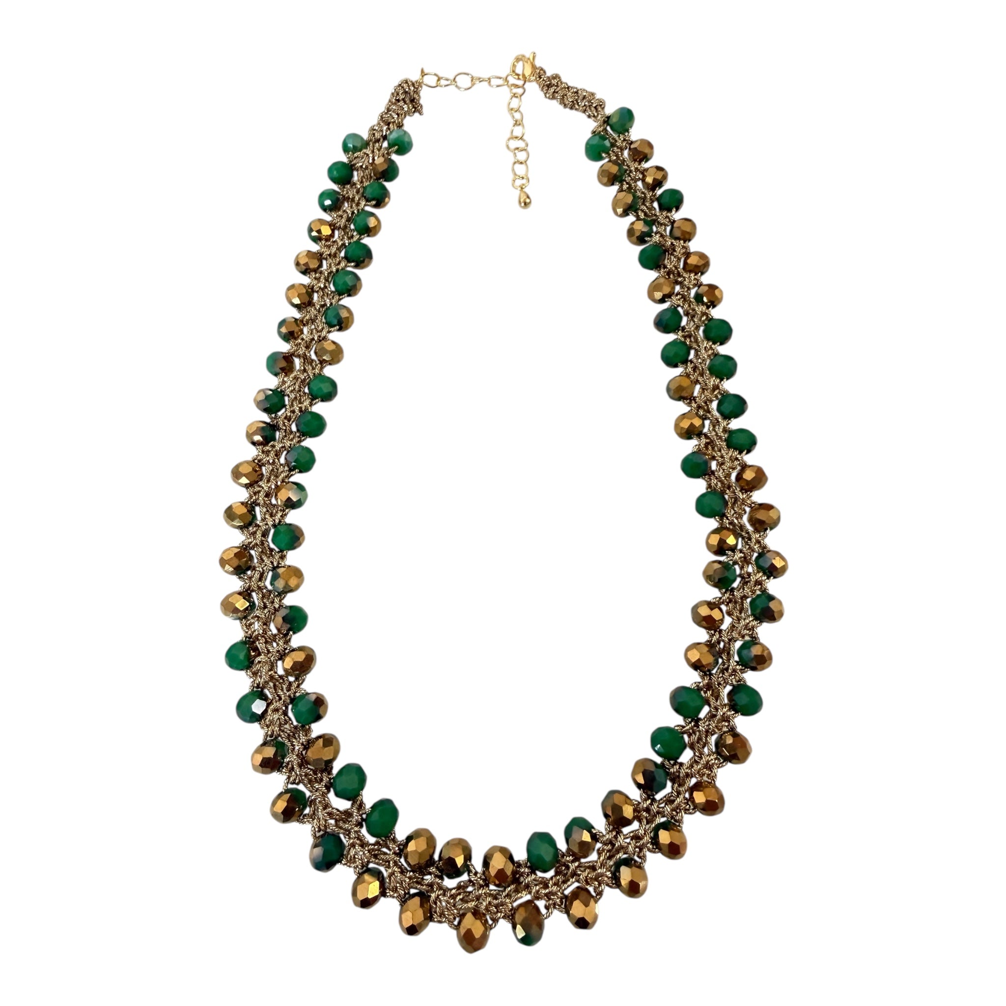 Collana di cristalli cucita a mano