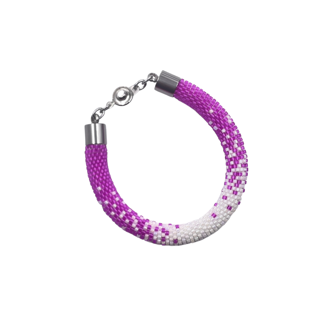 Bracciale da donna con perline miyuki fatto a mano all’uncinetto
