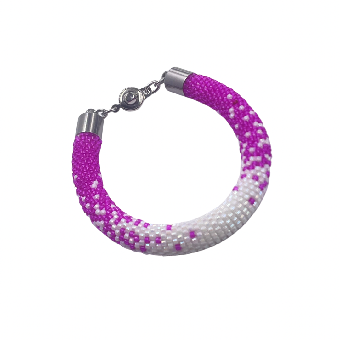 Bracciale da donna con perline miyuki fatto a mano all’uncinetto