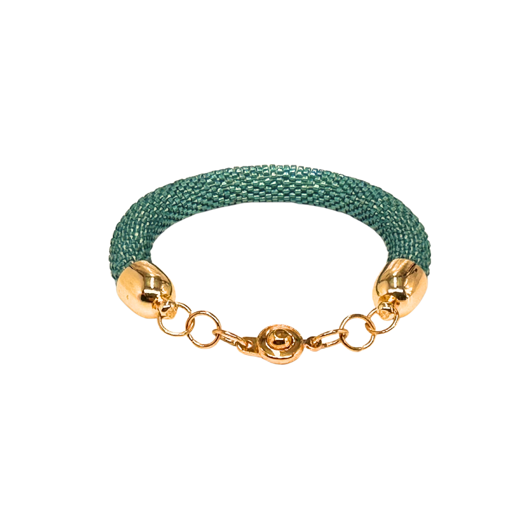 Bracciale da donna con perline miyuki fatto a mano all’uncinetto