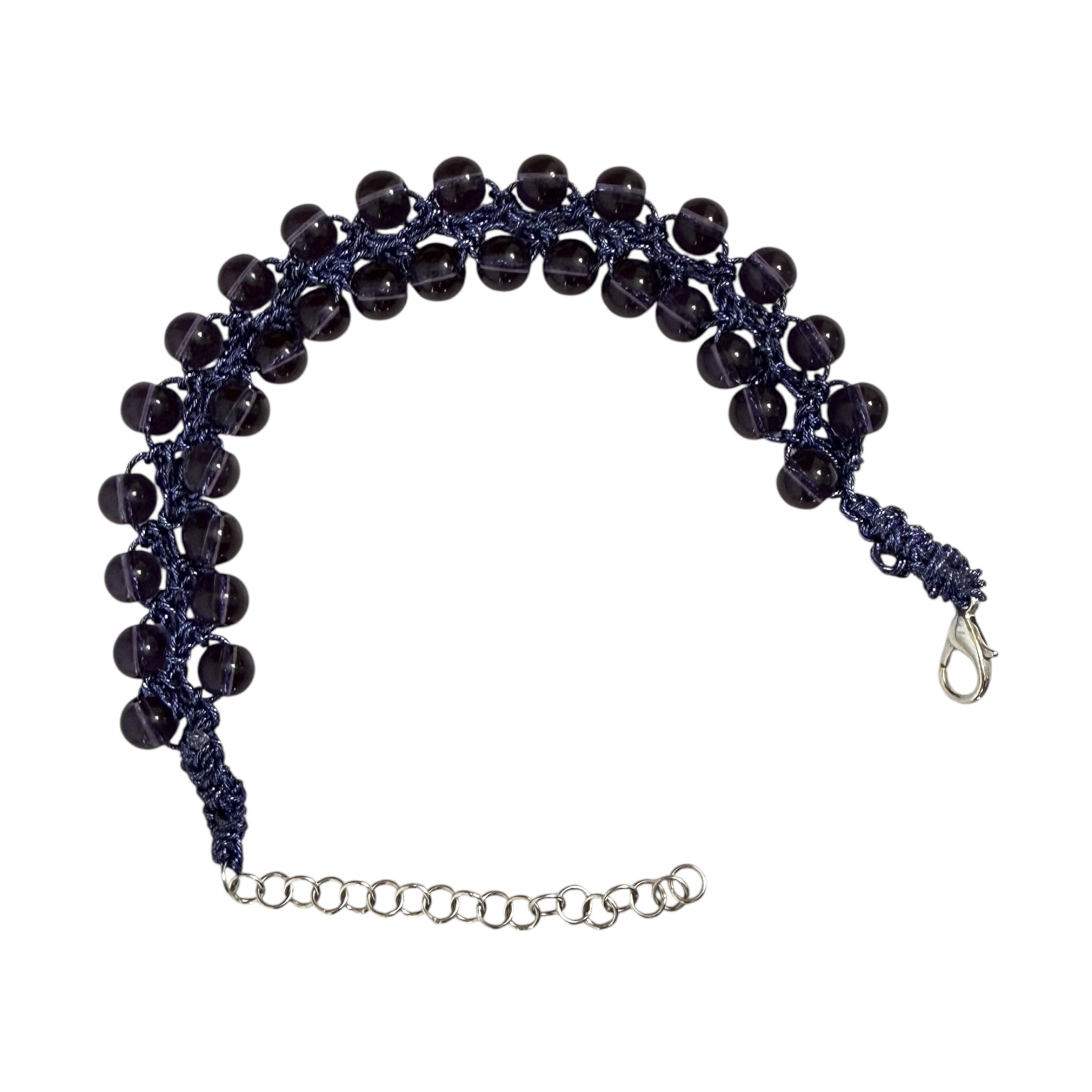 Bracciale con perle e filo gioiello a intreccio da donna