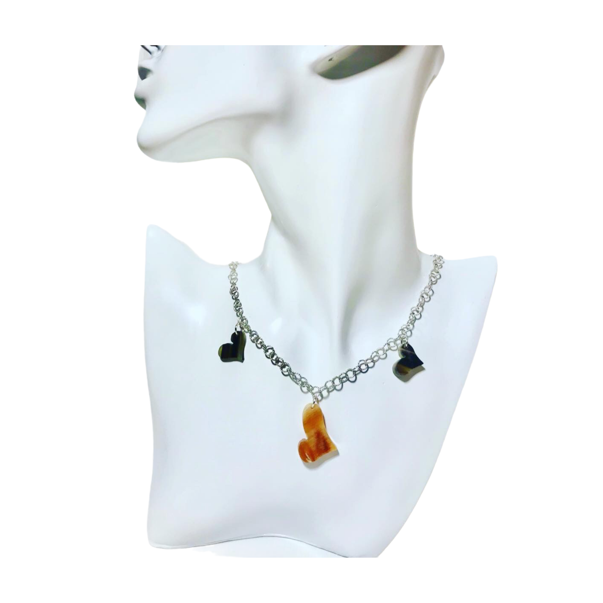 Collana donna Regina di Cuori con catena in argento 925 maglia filigrana